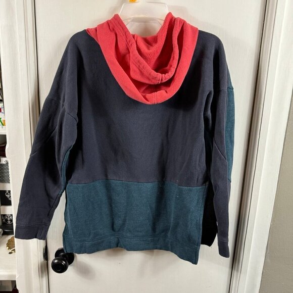 Madewell Colorblock Hoodie Sweatshirt | Split Hem, Oversized Fit, Cotton Blend - Picture 10 of 12